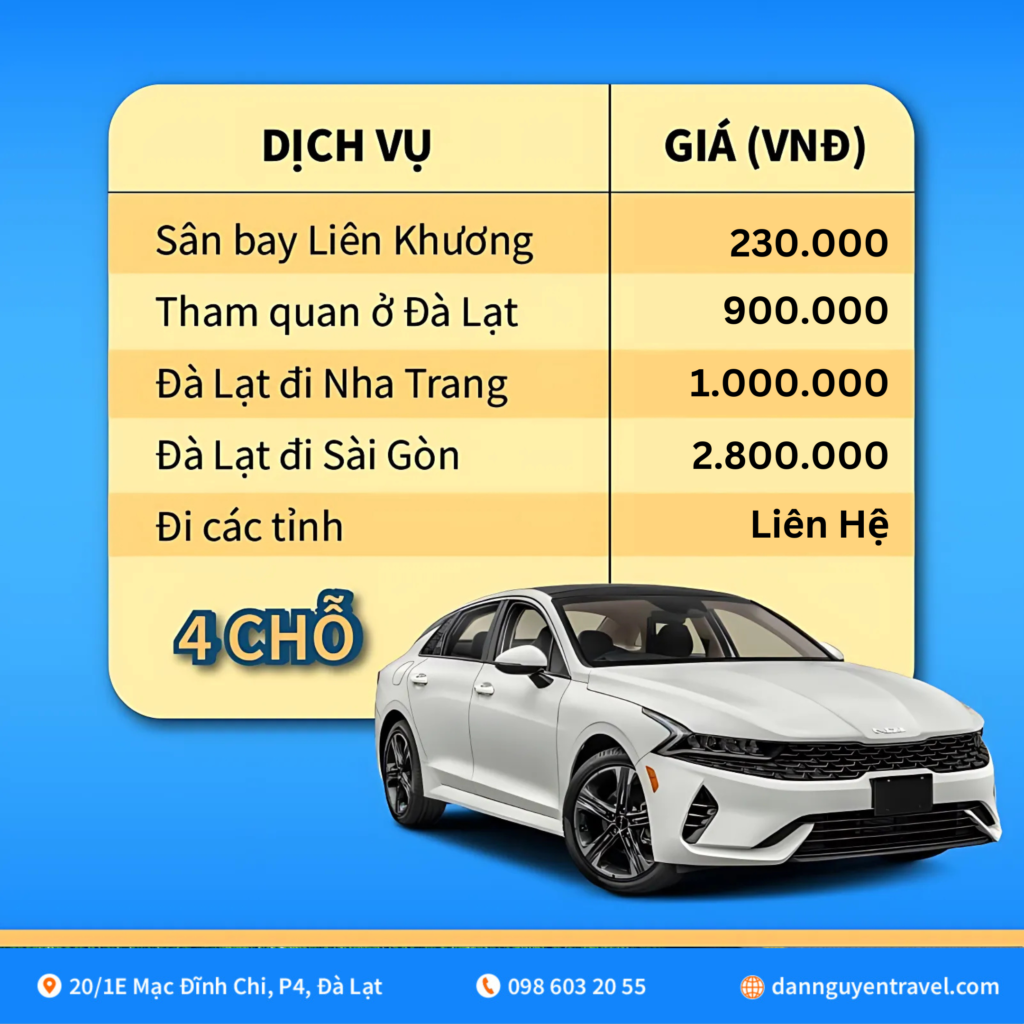 Thuê Xe 4 - 7 Chỗ Có Tài Xế - Hành Trình Cùng Đan Nguyên